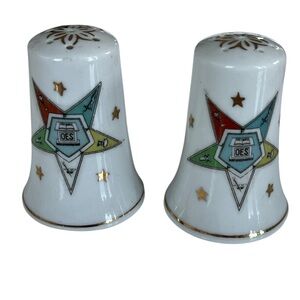 Order of the Eastern Star, salt & pepper shakers fraternal masonic lefton China